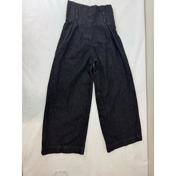 BDG Women's Barrel Leg Paper Bag Waist Jeans Black Karina - Size 25 - Picture 1 of 8